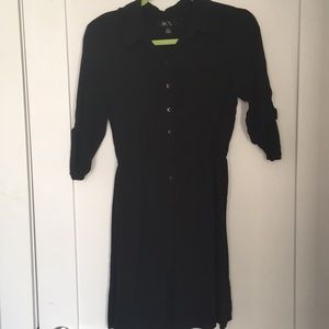 Black blouse button up dress